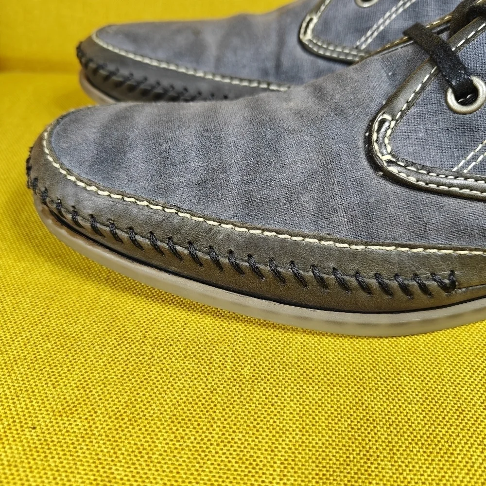 JOHN VARVATOS USA Hester Distressed Low Chukka Canvas Grey Gum Sole Men Shoe 9M